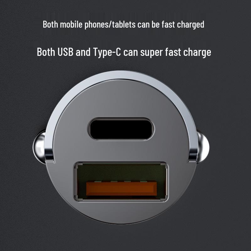 Unsichtbarer 100W Dual PD Schnell-Autoladeadapter