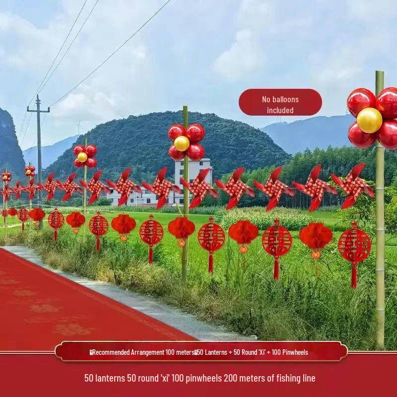 Colorful Wedding Aisle Decoration Set for Outdoor and Courtyard Events