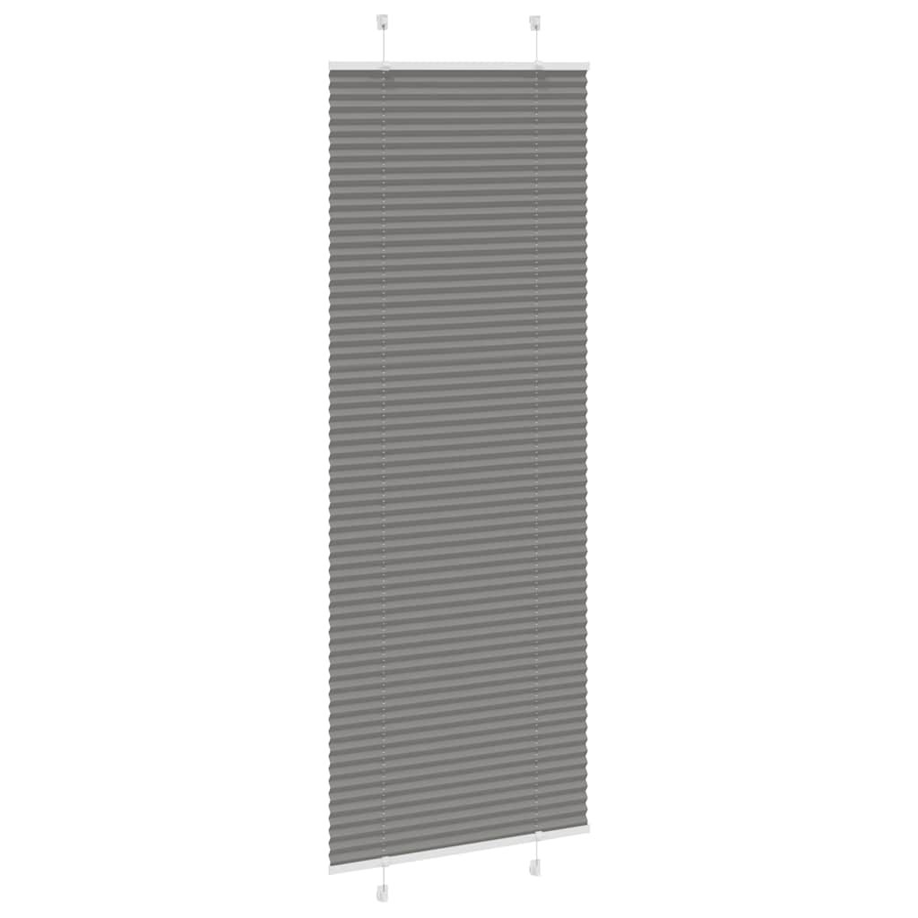 Roleta Plisowana Antracytowa 80X200 Cm Szerokość Tkaniny 79,4Cm