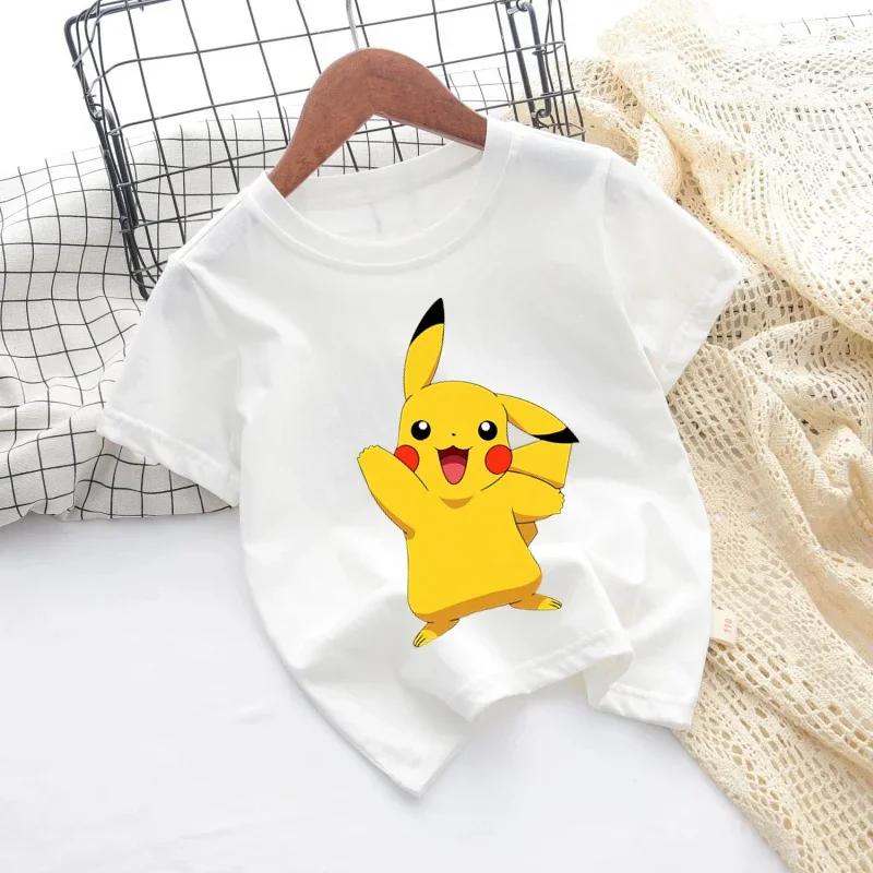 New Cartoon Printed Pikachu Game T-shirt for Kids - Short Sleeve Boys' and Girls' Casual Shirt for 2025 Sports Shirt