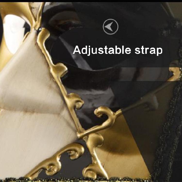 Artisanal Full Face Carnivals Masquerade Mask Men's Lace Trim Venetian Phantom Look Eyemask with Ribbon for Festivities