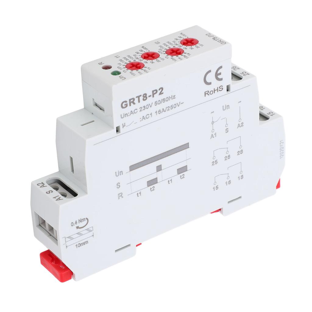 Time Relay Rail Mounted Industrial Electronic Impulse Output Time Relay 230V with Indicator
