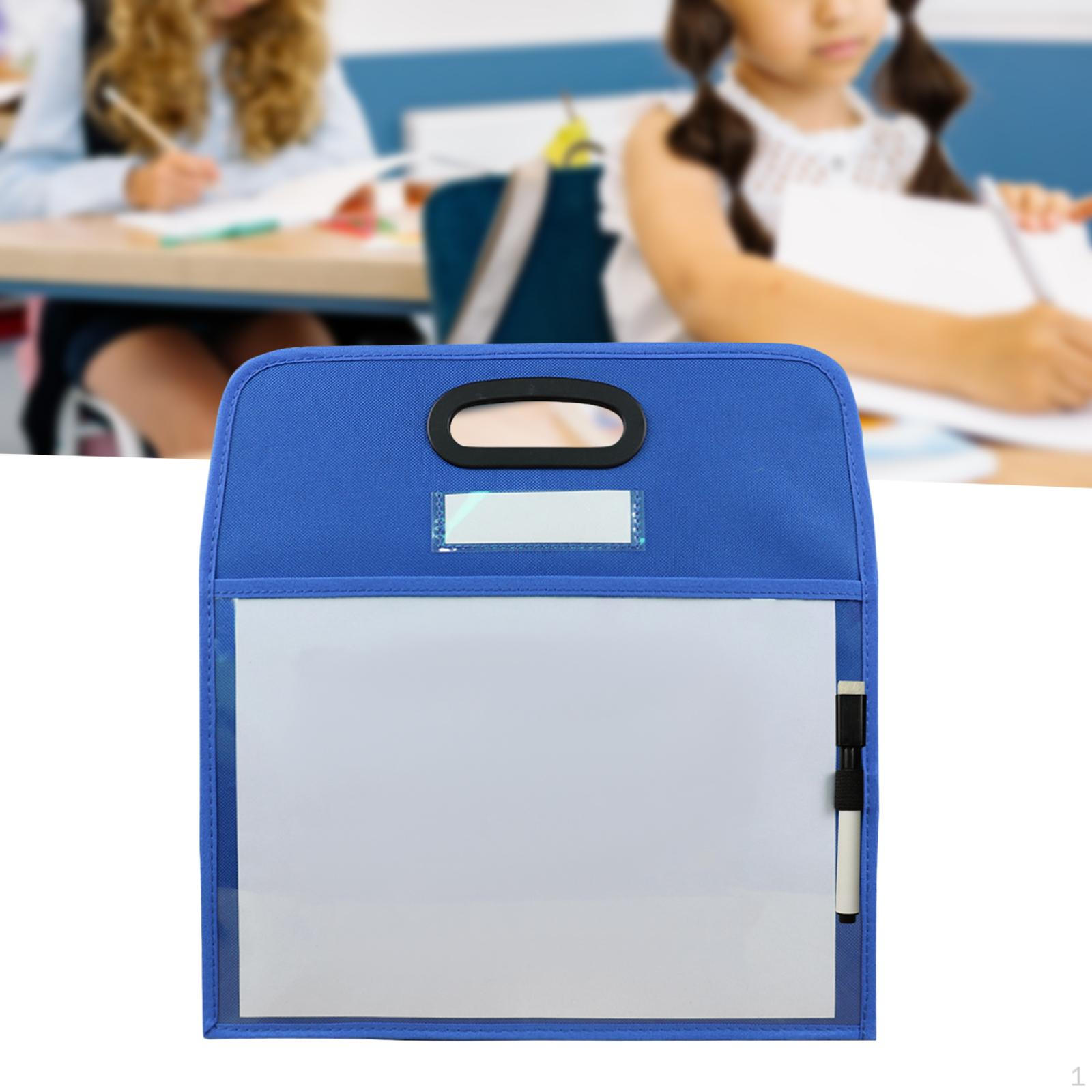 

Карманные листы для сухого стирания, классные принадлежности с держателем для маркеров, для записи и протирания для школы синий