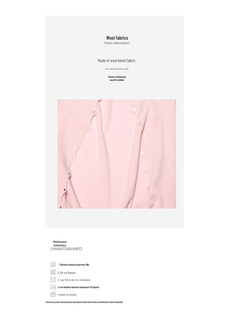 [Shi Shi] Women's Slim Fit Wool Cardigan - Boat Neck, Single-Breasted, Long Sleeve, Slightly Elastic, V8141