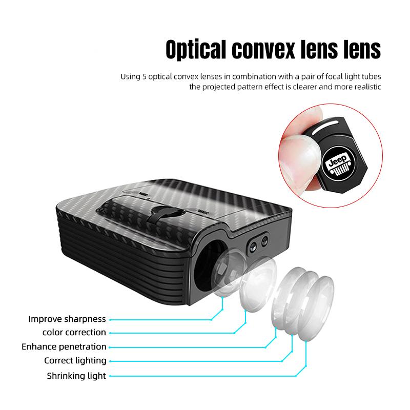 Car Door Projector Lamps Auto Logo Lights For Jeep Grand Cherokee Wrangler JK Gladiator Compass Renegade Wagoneer Avenger Recon AJP1