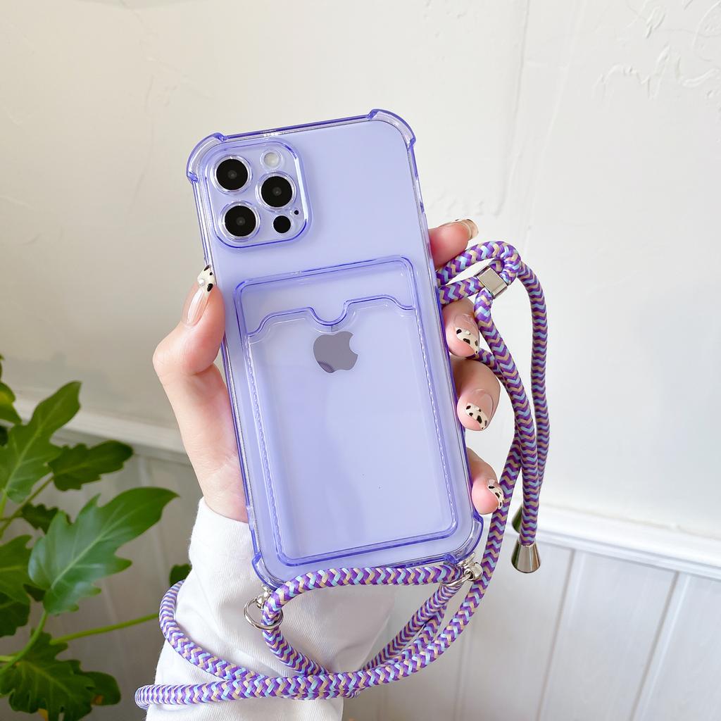 Crossbody Lanyard Hang Strap Case For iPhone 15 14 11 12 13 Pro Max XS 8 7 Plus X XR SE Shockproof Card Holder Wallet Cover