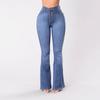 Jeans - Women's High-waisted High-waist and Wide-leg Pants