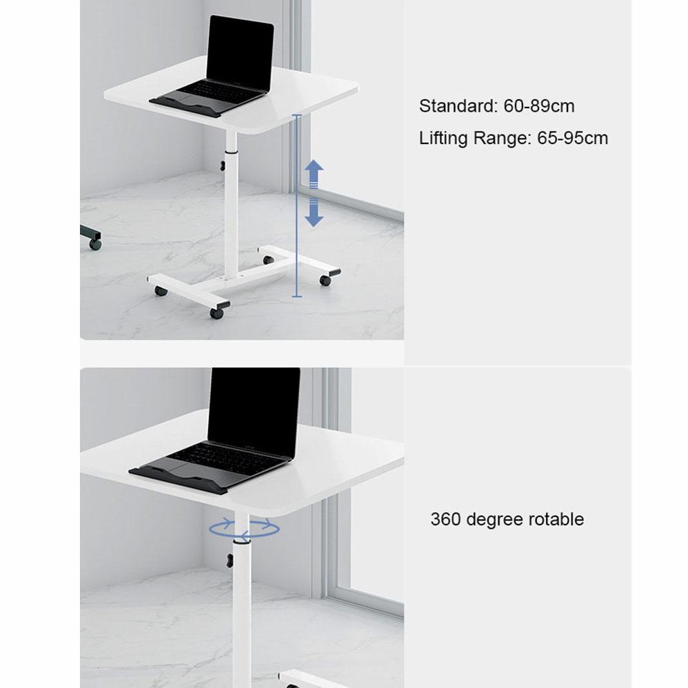 Adjustable Bedside Laptop Table With Wheels Foldable Mobile Computer Desk Small Table Study Desk Simple Lazy Wood Bed Side Table Sofa Side Table
