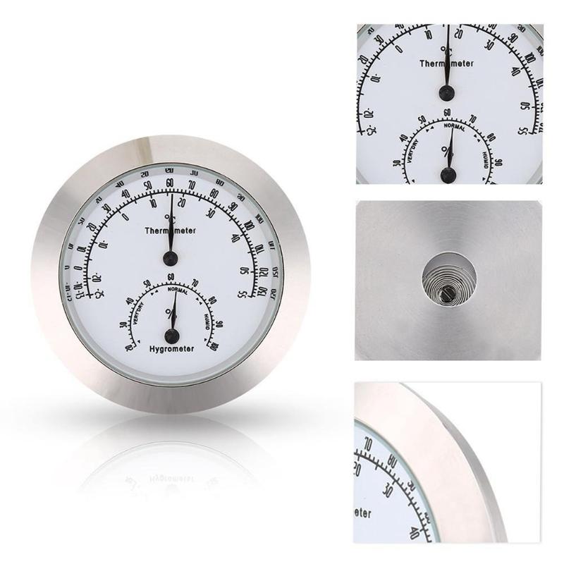 Round Humidity Temperature Meter Hygrometer Thermometer for Guitar Violin