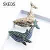 SKEDS Exquisite Strass-Wal-Broschen für Damen Tier-Boutique Glänzende Bankett-Kleidungszubehör Anstecknadeln Schmuck
