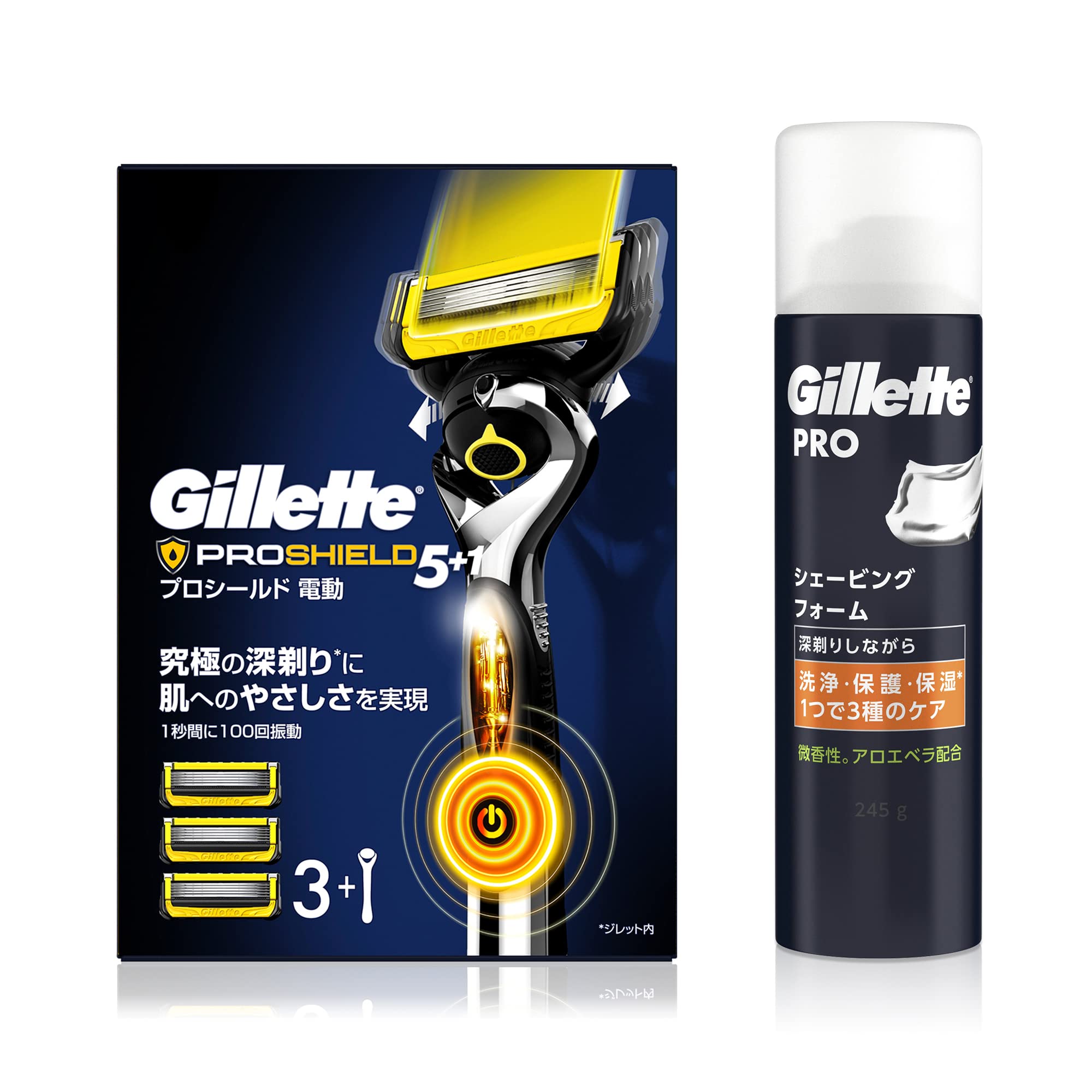 

Основной блок Gillette ProShield Power 3 запасных пены для бритья 245 г Бритвенный станок для чувствительной кожи Мужской (с лезвиями) + [Покупка комплекта] Мужской