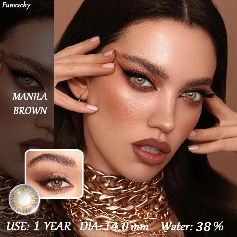 

FUNSACHY 1 пара новых цветных контактных линз, красивые однолетние линзы для учеников, природа, высококачественные линзы для глаз, косметика, цветные контактные линзы