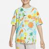 Nike SS23 Full Print Round Neck Pullover Short Sleeve T-Shirt Kids Tops White FQ0705-100