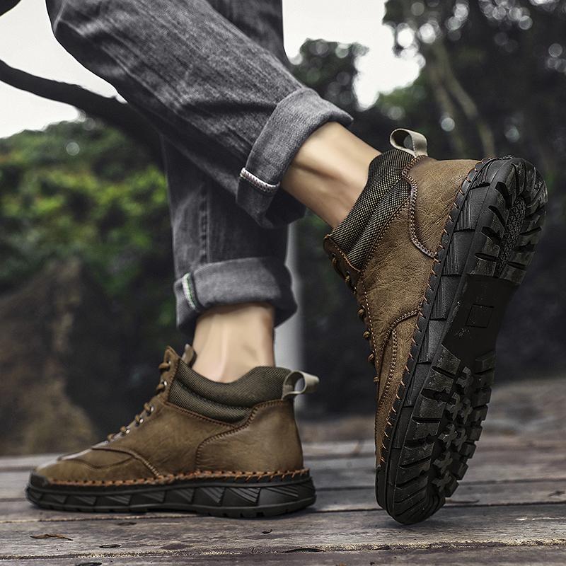 Móda Ručně vyráběné Kožené Ležérní Pánské Boty Módní Odolné proti Opotřebení Pohodlný Design Venkovní Pánské Klasické Tenisky Všestranné Boty pro Řízení