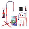Ensemble d'entraînement de baseball 3 en 1 pour enfants Support trépied réglable avec balle oscillante Tee de frappe et pompe pour jouet de sport intérieur extérieur
