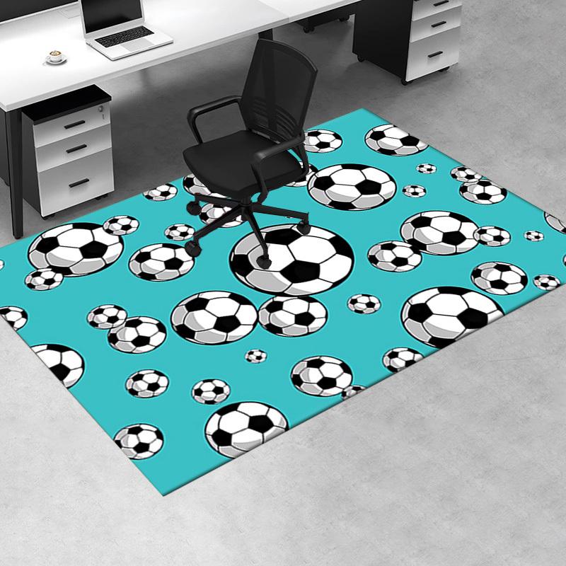 Office Carpet Soccer Ball Patterned Rug for Sofa Protection Under Chairs