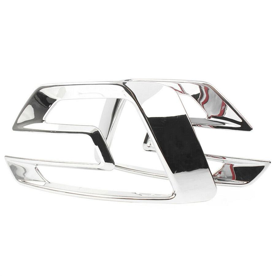 2Pcs Silver Front Fog Lamp Cover Trim Accessories For Ford Explorer 2016-2017 Us