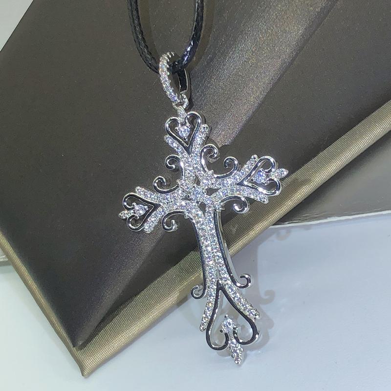 925 Silber Gotisch Dunkler Stil Kreuz Anhänger Halskette Rock Punk Goth Mode Halsketten Für Frauen Männer Schmuck Design Mystisches Geschenk