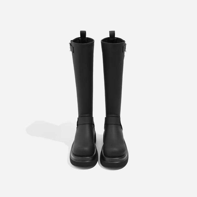 Fashion 2025 New Fashionable and High-quality Classics Leather Autumn WInter Warm Knee High Boots Heels Platform Casual Boots
