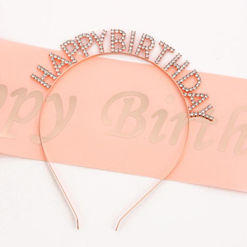 4 Pieces Birthday Party Decorations Champagne Birthday Set Bright  Sash Glitter Golden Letters Instagram Photo Props