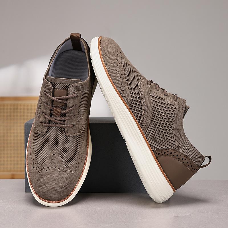 Quality Large Size Flying Weaving Men's Shoes Business Casual Shoes Dress Walking Shoes Mesh Oxford Shoes