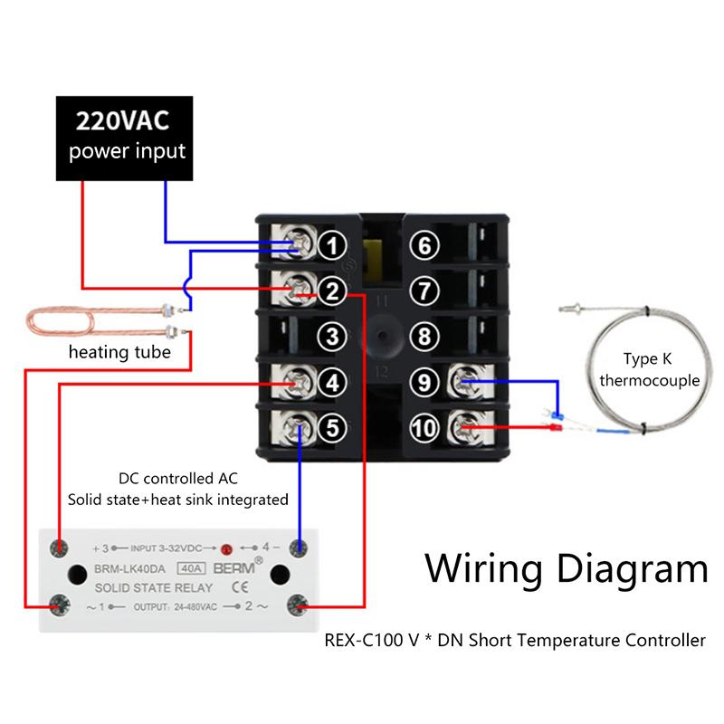 100-240Vac Pid Rex-C100 Sıcaklık Kontrol Cihazı Ssr-40A Termokupl