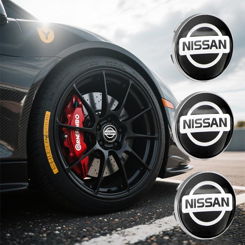 56/60MM Car Emblem Wheel Hub Caps Stickers Hubcap Badge Decals For Nissan Nismo X-trail Almera Tiida Patrol Teana J32 GTR