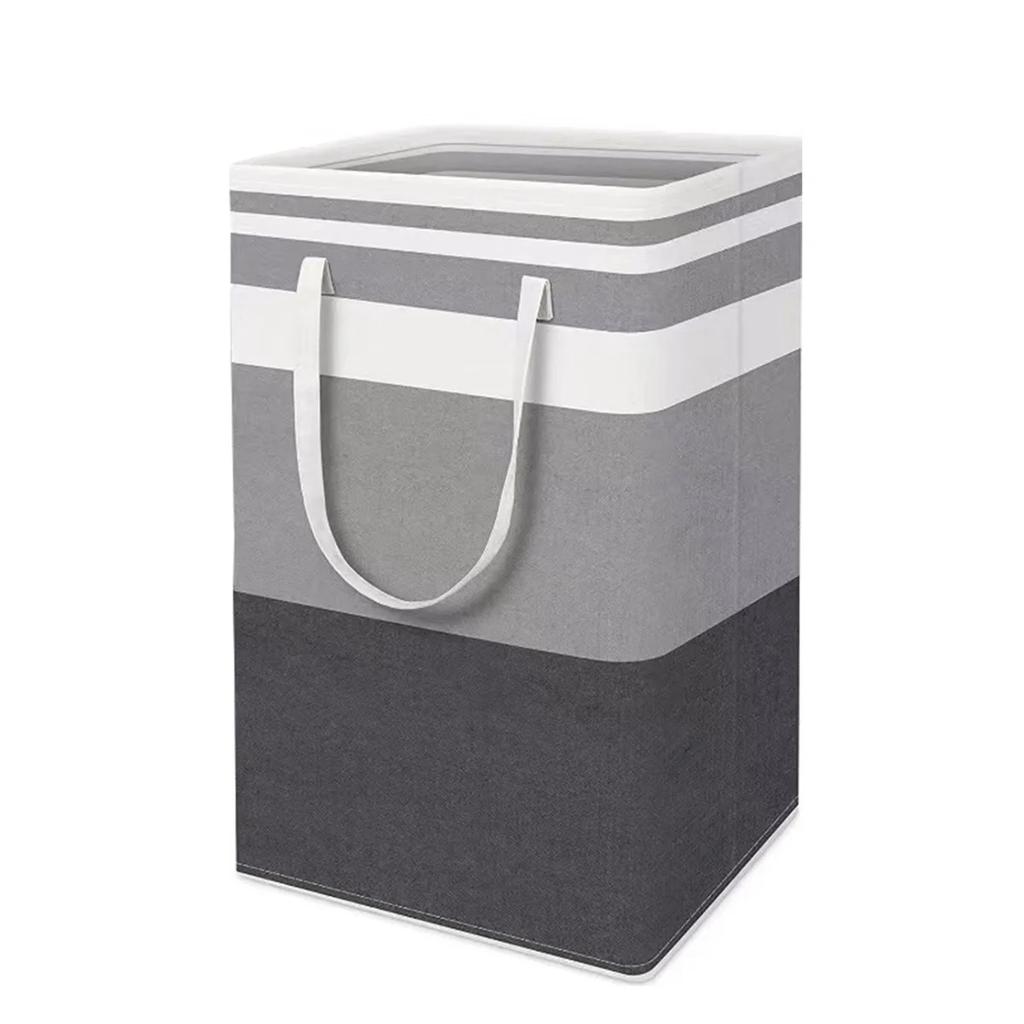 1/2pc Grey Large Capacity Waterproof Cotton Linen Dirty Clothes Basket Simplified Clothes  Storage Box Foldable Storage Bag