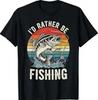 Vintage I'd Rather Be Fishing Graphic Bass T-Shirt