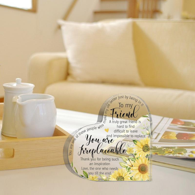 

Inspirational Acrylic Ornaments Desk Heart-shaped Inspirational Acrylic Decor Women Acrylic Sign Desk Decorations For Bedroom