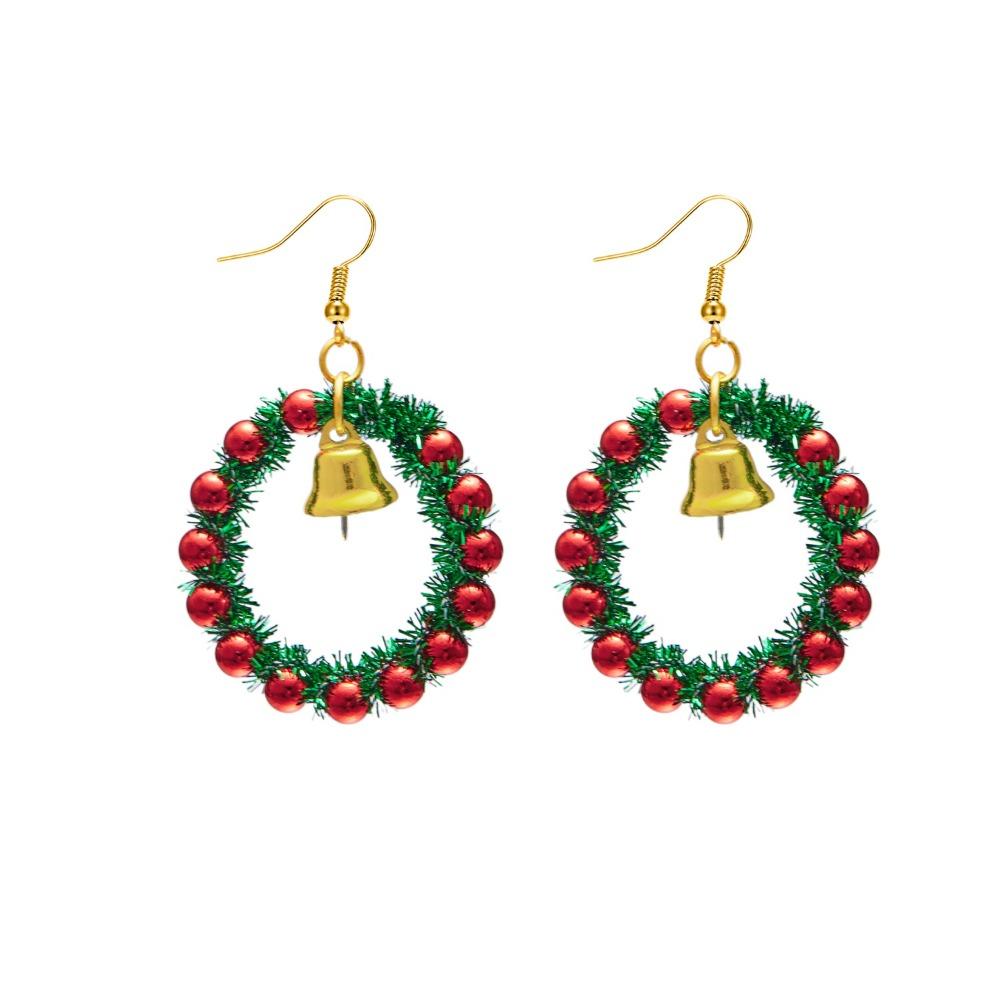 1Pair Christmas Tree Wreath Earrings Bell Xmas Dangle Earrings Fashion Christmas Earrings  Girls
