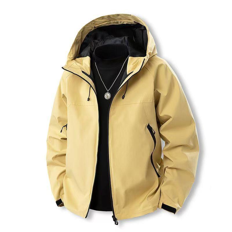 2025 Chaqueta Outdoor para Hombre Primavera Otoño Nueva Cortavientos con Capucha Chaqueta para Tormentas Versátil y Holgada
