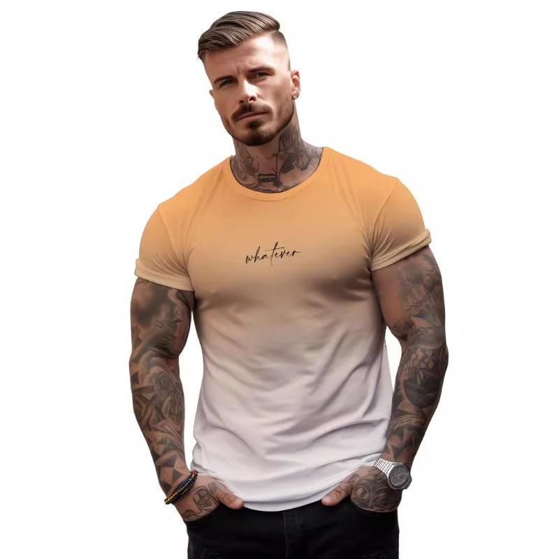 

Summer Trend 3D Printed Fashion Gradient Loose Men s Short Sleeved T-shirt 6xl чёрный