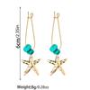 Holiday beach wind turquoise alloy starfish pendant women's earrings suitable for holiday parties, versatile for daily use