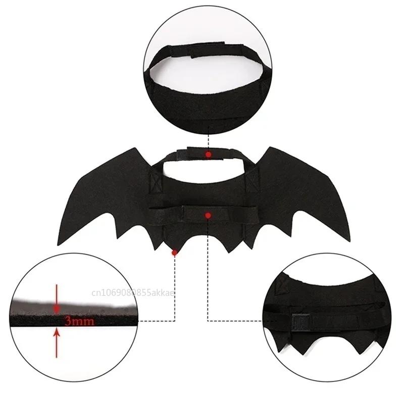 Halloween Bat Wings Dog Cat Cute Costume Party Dress Funny Cool Puppy Kitten Apparel Cosplay Prop with Traction Rope Fixing Hole