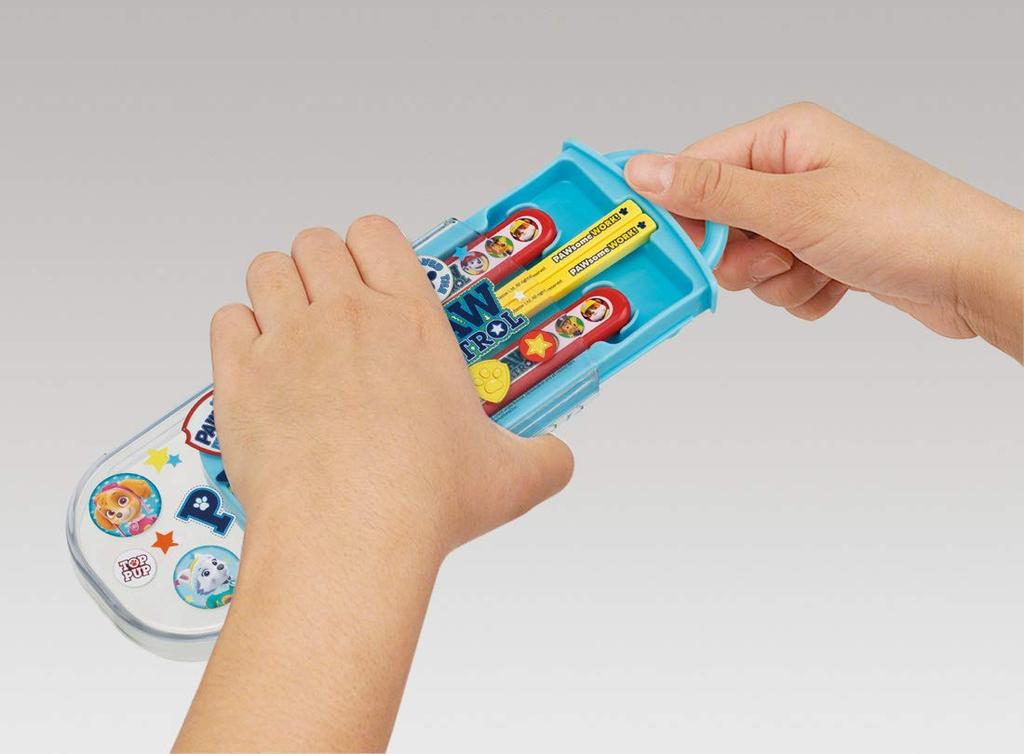 Skater Antibacterial Slide Trio Set Lunch for Made In Children's (Paw Patrol, Chopsticks, Spoon, Fork, Box) Boys, Japan, TACC2AG-A