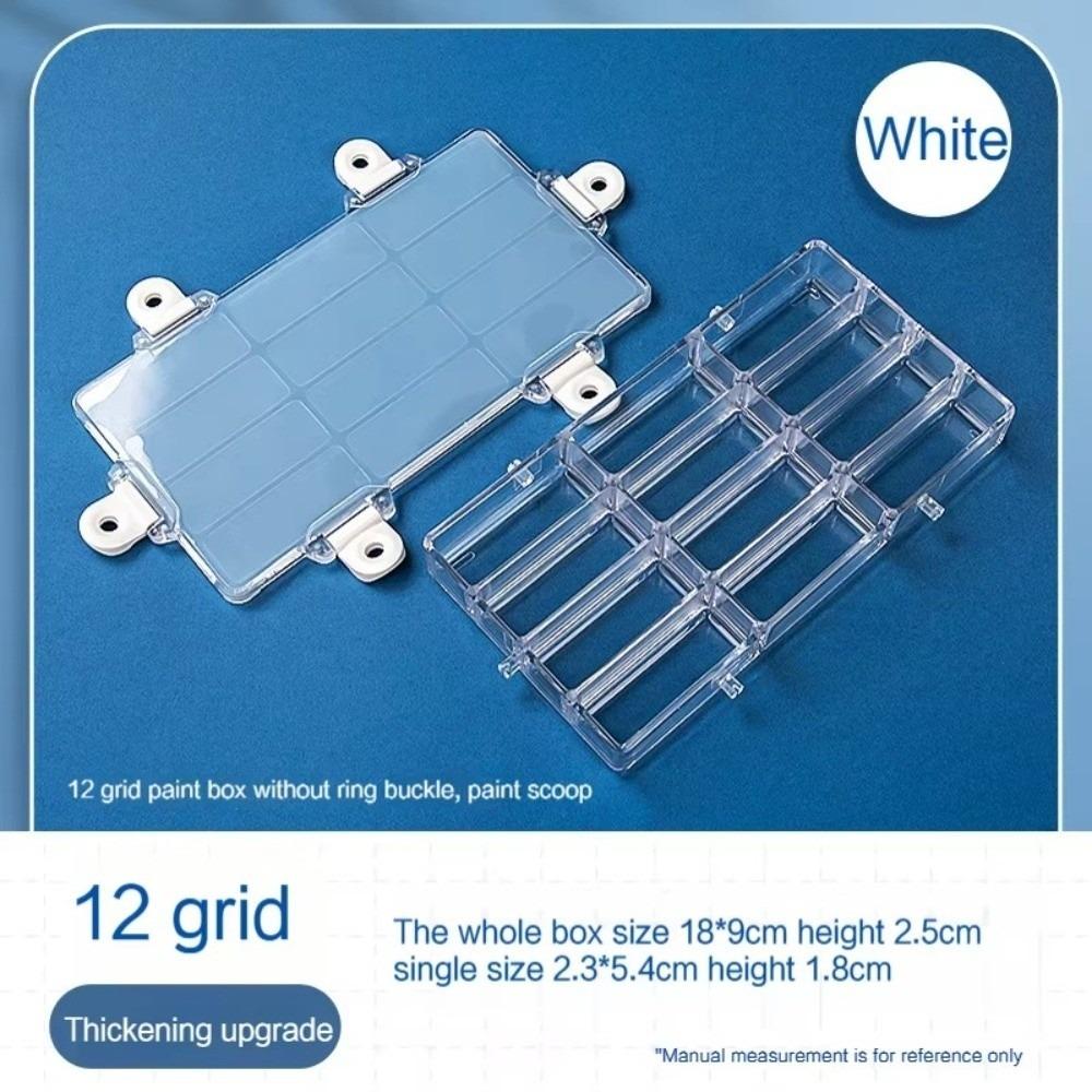 

Airtight Leakproof Watercolor Painting Pallet 12/24/36 Wells Watercolor Palette Box Oil Paint 12-Grid box
