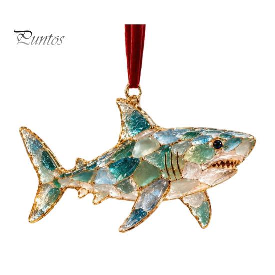 Modernes Wandbehang-Dekor Meerglas-Weihnachtsornament, Küsten-Schildkröte Walhai Oktopus Partygeschenke für Festivals Baumdekoration, Meeresinspiriert