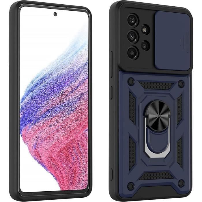 Coque de protection - Samsung - A53 5G - Bleu Marine - Armée - Antichoc avec support anneau