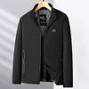 New Autumn and Winter Men's Stand-up Collar Jacket, Middle-aged and Elderly Velvet Thickened Warm Dad Winter Jacket