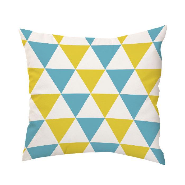 

Синий и Желтый Контраст Скандинавская Плюшевая Подушка Геометрическая Простая Домашняя Декорация для Дивана Спинка Наволочка с Принтом 45 * 45 without core