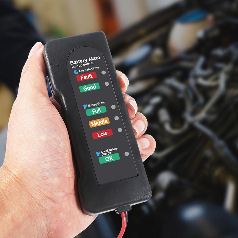 בודק סוללה לרכב 12V, בודק אלטרנטור רכב, בודק סוללות, מנתח לבדיקת אלטרנטור ומערכת טעינת סוללות