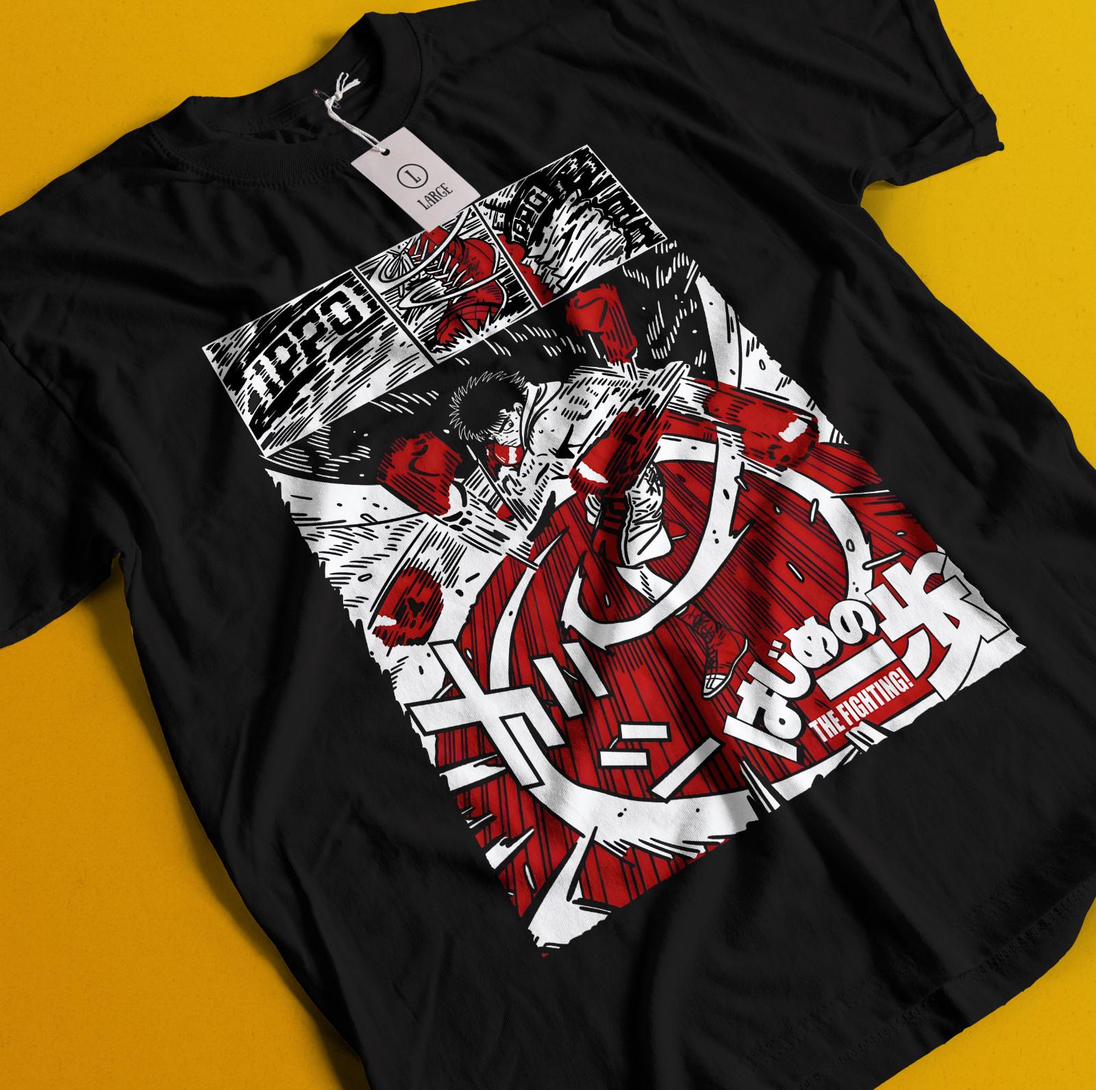 

Hajime No Ippo T-Shirt Mens Womens Tees Top Kamogawa Boxing Gym Ippo Makunouchi Kbg Sport GifT Shirt Mens Womens Tees Top M