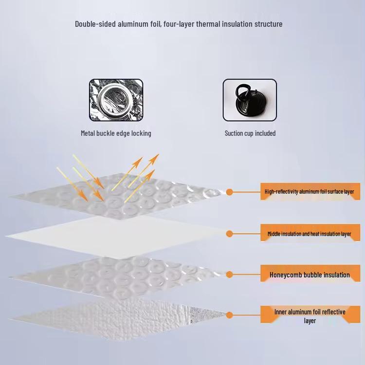 Aluminum Foil Car Windshield Sunshade - Heat Insulation & Sun Protection