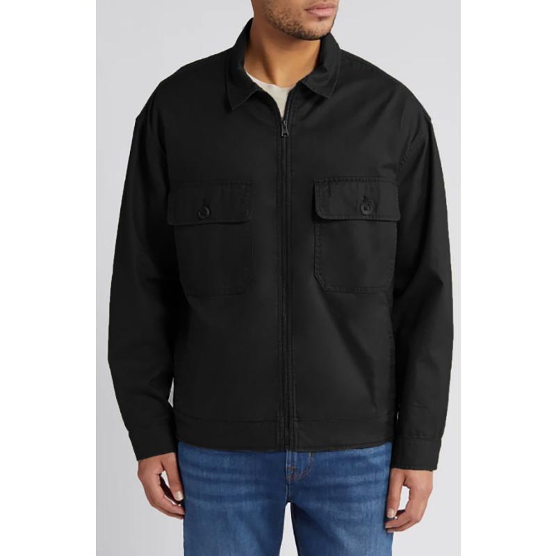 

Весенне-осенняя мужская модная куртка с лацканами, ветровка, кардиган на молнии XXL чёрный