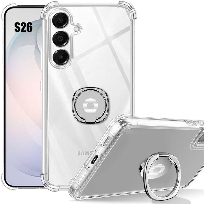 Coque Anneau - BOOLING - pour Samsung Galaxy S26 - Antichoc Transparent avec Support Réglable