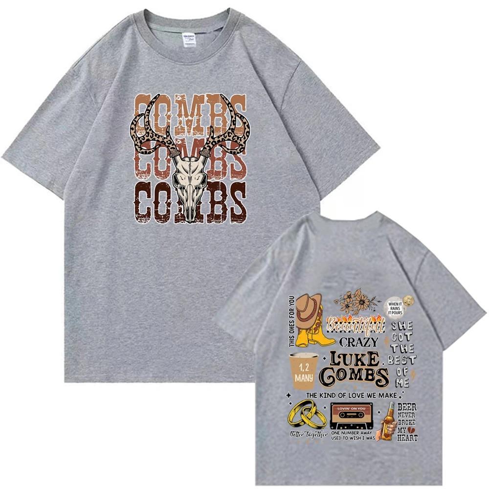 Western Luke Combs Country Music T-Shirts Man Woman Harajuku O-Neck Short Sleeve Anime Shirts Fans Gift