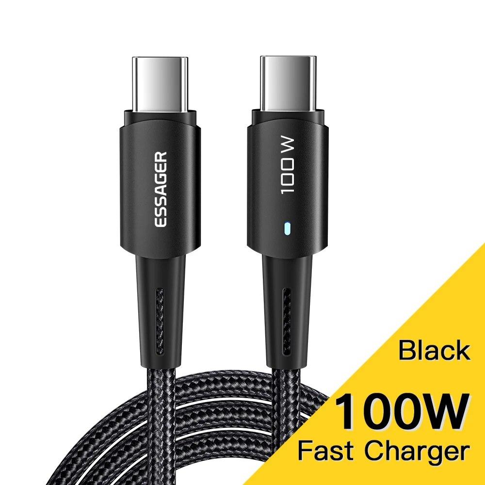 Essager Kabel USB C 100W PD QC 4.0 3.0 kabel USB typu C kabel szybkiego ładowania typu C dla MacBook Pro Samsung Xiaomi kabel ładujący