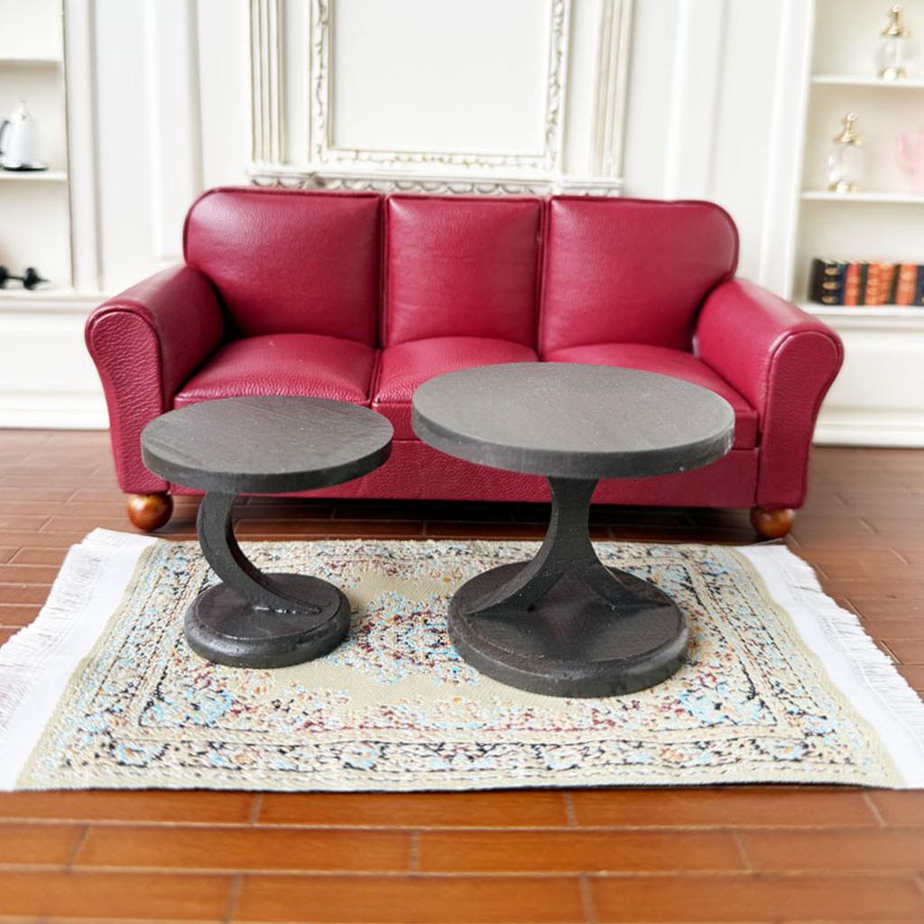 Elegant Miniature Dollhouse Round End Tea Table 1/12 Scale for Realistic Living Room or Dining Room Display Accessory