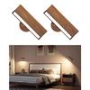 Lot of 2 Rechargeable LED Wall Sconces Wood USB-C 4000mAh, Touch Dimming 10–100% and 360° Rotation